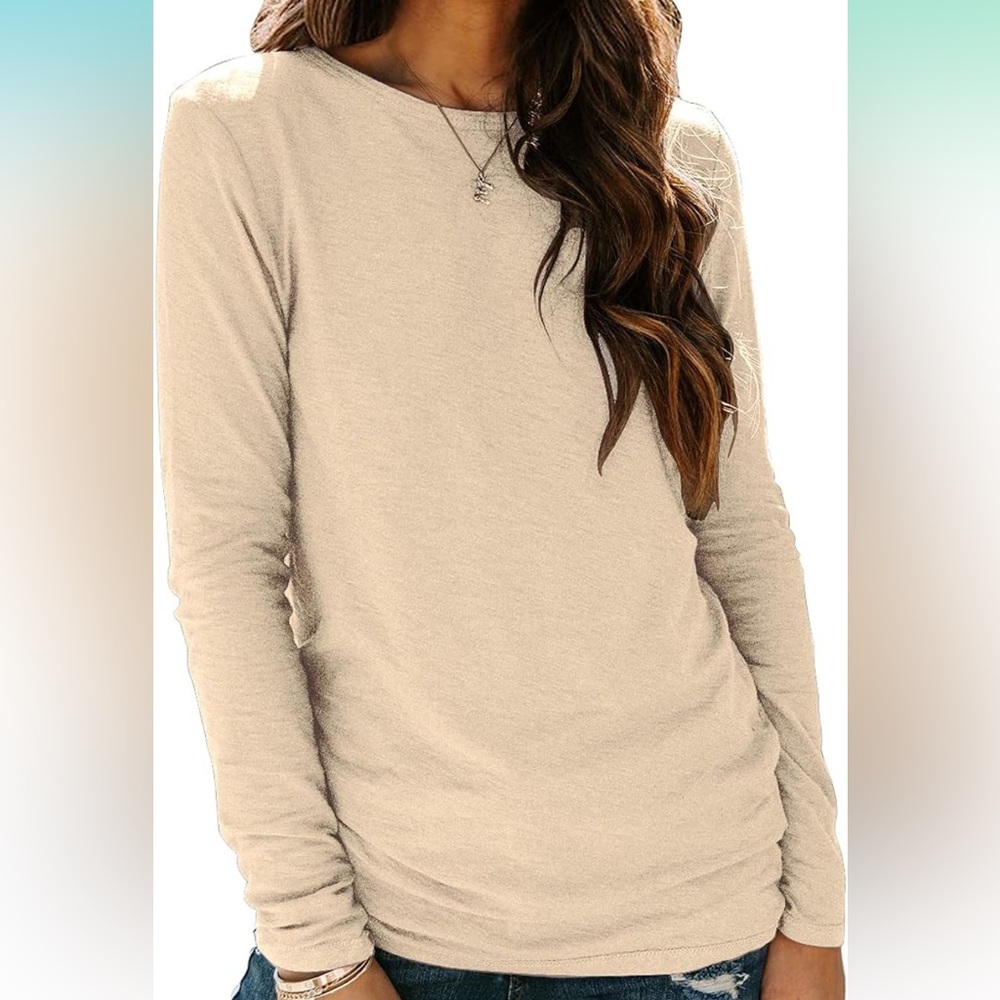 Size Medium, cream/yellow long sleeve basic top. Great staple piece. Worn once!